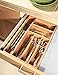 Seville Classics Bamboo Eco-Conscious Organizer Tray Kitchen Home Office Pantry Junk Drawer Utensils, Flatware, Silverware, Cutlery, Pens, (Large)