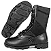 WIDEWAY Men's Military Jungle Boots Full Grain Leather Speedlace Desert Boots Combat Outdoor Work Water Resistant Boots, Black