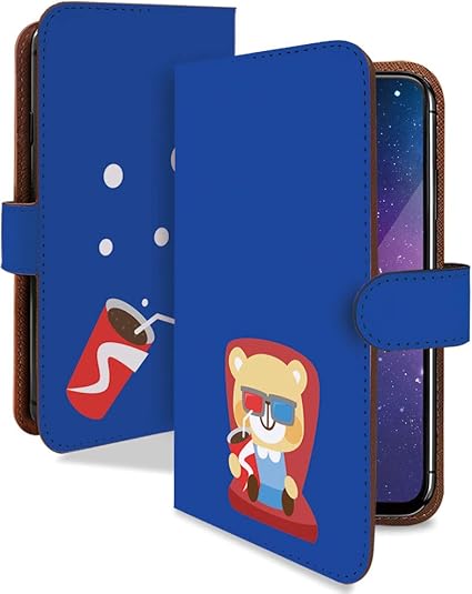Amazon Co Jp Arp As01m Wh Kd ケース 手帳型 携帯ケース コーラ クマ 青 動物 アニマル柄 ブルー おしゃれ アープ スマホケース As 01m キャラ イラスト カメラレンズ全面保護 カード収納付き 全機種対応 T04 家電 カメラ