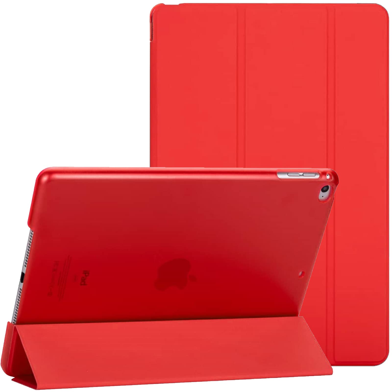For Apple iPad Mini 1/2/3 Smart Magnetic Stand Case with Automatic Wake/Sleep (Red)