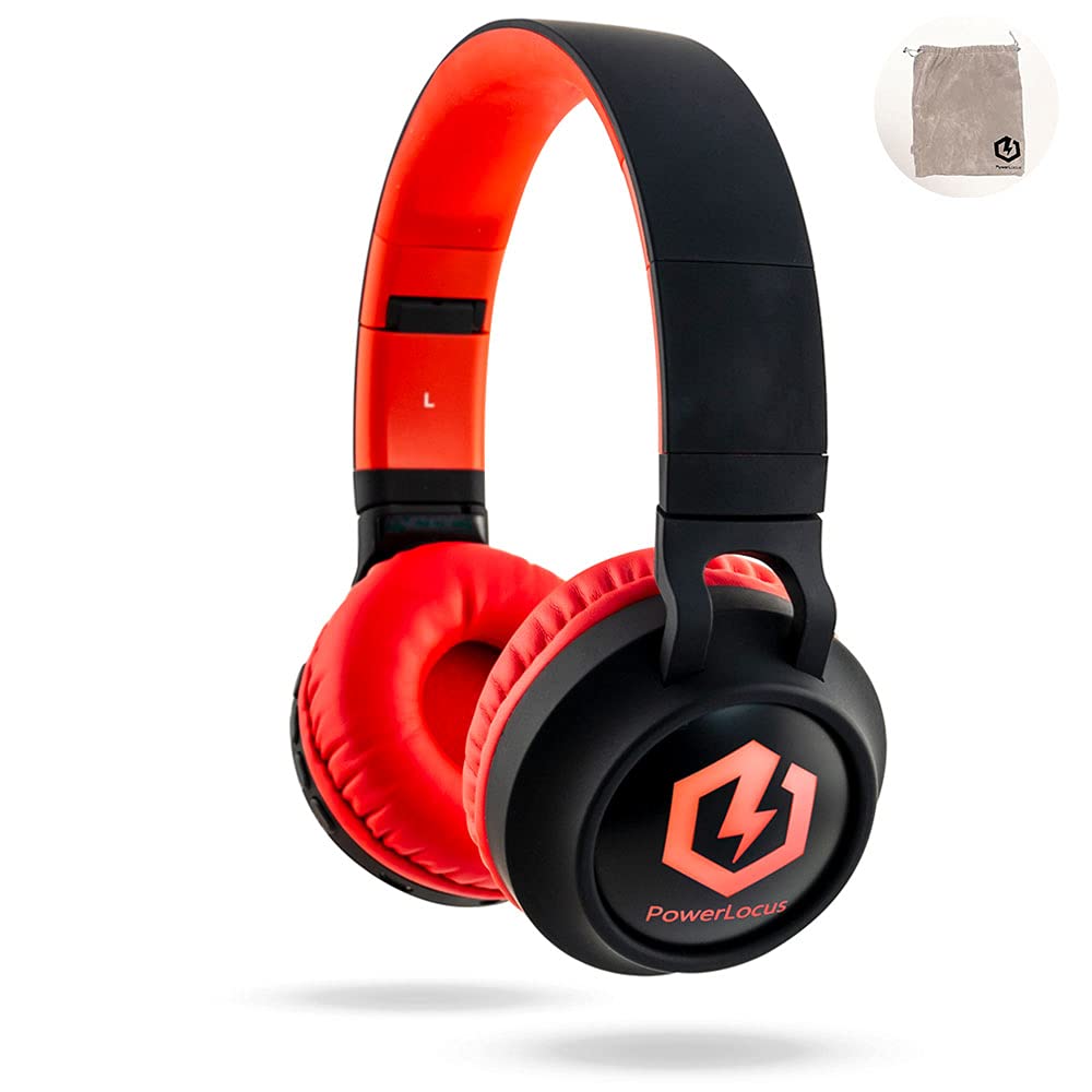 PowerLocus Kids Wireless Headphones, Bluetooth Headphones for Kids Over Ear with LED Lights, Foldable, Built-in Microphone, Volume Limited, Micro SD/TF, Wireless and Wired for Phones,Tablets,PC,TV
