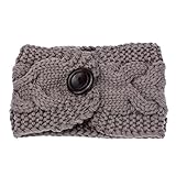 Tonsee Women's Korean Style Headwear Head Wraps Crochet Twist Flower Elastic Headbands (Khaki)