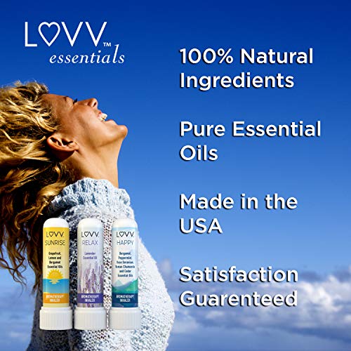 LUVV Personal Aromatherapy Nasal Inhalers SUNRISE, RELAX, HAPPY Combo