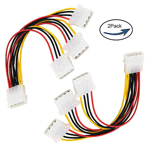 Lime2018 2pcs 4Pin IDE PSU Power Splitter Cable.Standard 4 Pin Power Connector for Computer Hard Disk, Cooling Fan, CDROM, DVD-ROM. (2PCS) - Thumbnail 5