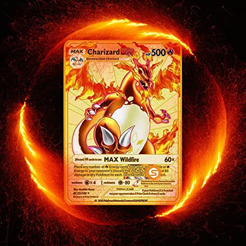 pokemon metal cards charizard vmax 2020 POKEMON CHARIZARD VMAX GOLD METAL CARD