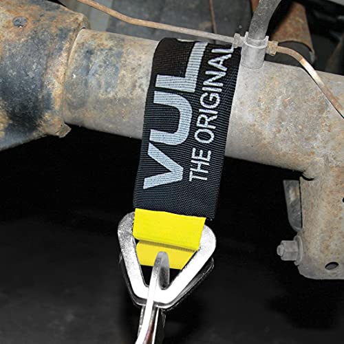 VULCAN Complete Axle Strap Tie Down Kit with Snap Hook Ratchet Straps Classic Yellow
