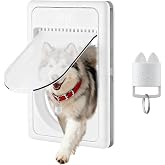 AJKJ Smart Electronic Pet Door, Automatic Dog Door with 3 Modes, Battery Powered Electronic Sensor Pet Door with 1 Sensing Key, Fit for Large Pets Up to 85lbs. (New Upgraded) - Large Size