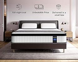 Twin Mattress, Inofia 10 Inch Memory Foam Hybrid