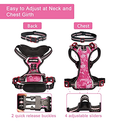 WINSEE Dog Harness No Pull, Pet Harnesses with Dog Collar, Adjustable