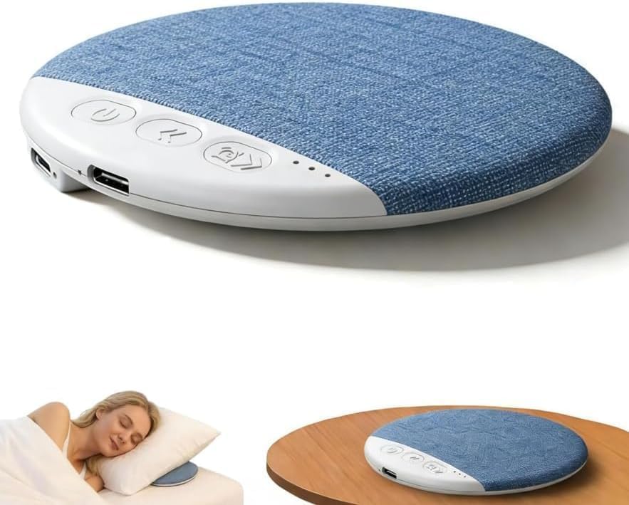 Bluetooth Pillow Speaker for Sleeping, Mini Portable Under Pillow Speaker with White Noise Timer & Auto-Off, Wireless Sleep Aid with Stereo Bass Private Sleep Headphones for Adult Kids