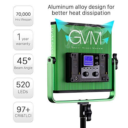 GVM-520S-Master-Series-Video-Lighting-Kit-with-Memory-Button-Function-and-Wireless-Remote-Control-CRI97-3200-5600k-Photography-Lighting-for-Studio-Portrait-Shooting-Interview-Video-Tracking