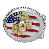 Buckle Rage Adult Unisex American Flag Gold Marine Corps Eagle Globe Belt Buckle