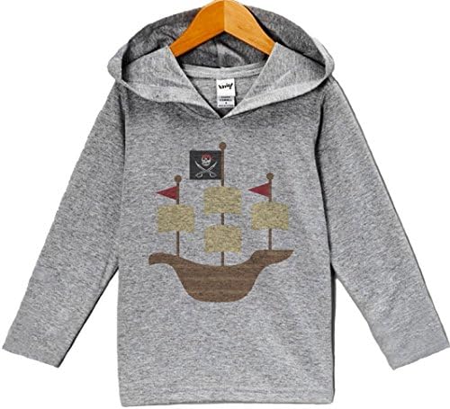 Custom Party Shop Baby Boy's Novelty Pirate Hoodie Pullover 3T Grey and Red