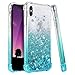 Ruky for iPhone X Case, iPhone Xs Case, Gradient Quicksand Series Glitter Flowing Liquid Floating TPU Bumper Cushion Reinforced Corners Girls Phone Case for iPhone X Xs 5.8 inches, Gradient Teal