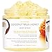 Body Essentials Coconut Milk & Honey Comb Body Scrub with Dead Sea Salt - 6 Essential Oils - 3 Vitamins - 100% Natural Exfoliant - Organic - Younger Healthier Skin