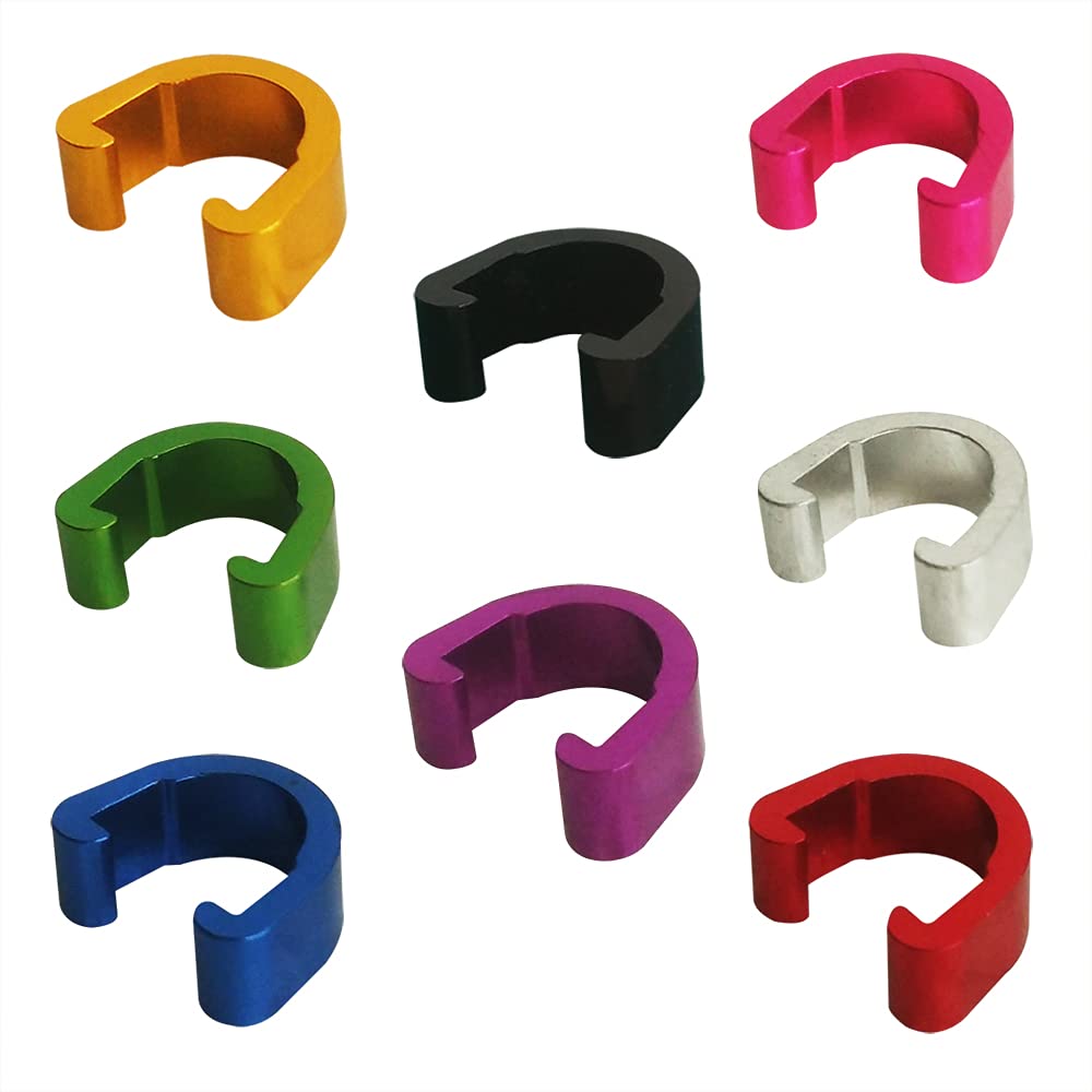 Pirhosigma C-Clips Clamps Aluminum Alloy Metal U-Clips Buckle MTB BMX Mountain Bike Bicycles Brake Cable derailleur Shifter Cable Guides Gear Cable Housing Hose 8 Colors 2 PCs in Each Color