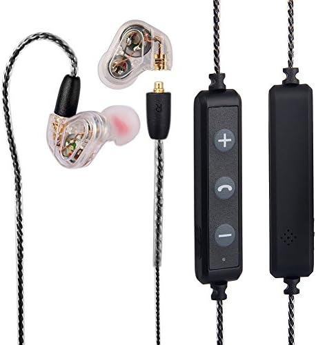 TOP PLUS Best HI-FI Detachable Bluetooth Headset Double Driver Units 360 Degree Rotation with Memory Line Stereo Bluetooth Earbuds High Resolution Heavy Bass for iPhone Android Cell Phones