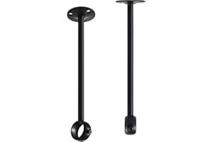 8 Inch Ceiling Curtain Rod Brackets, Stainless Steel Wall Ceiling Mount Curtain Rod Bracket Hangers for 1 Inch Drape Pole, He