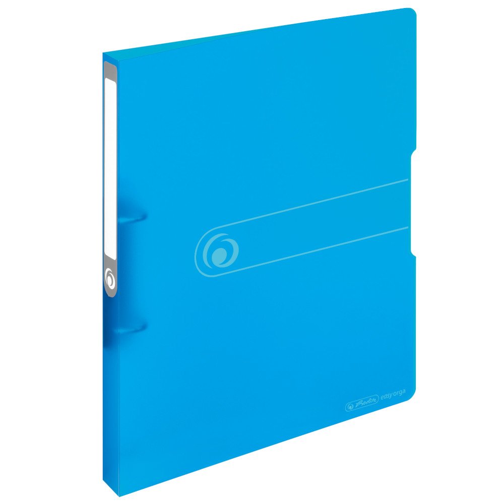 Herlitz 11205713 Ring Binder A4 Polypropylene 2 Ring Binder 2.7 cm Spine, 16 mm Capacity, Opaque Black 16 mm Filling Level 16 mm Transparent Blue