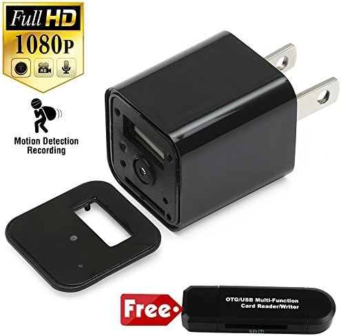 SecurityMax 1080P HD Wall Charger Hidden Spy Camera / Multi-Functional Wall Adapter (2017 External Memory Version with Motion Detection)FREE OTG CARD READER
