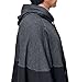 Demetory Men's Color Block Oversized Batwing Sleeves Hooded Poncho Cape Black XX-Large