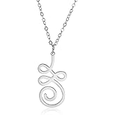Amaxer Adjustable Unalome Symbol Necklace Stainless Steel Buddhist Meditation Jewelry for Yoga & Spiritual Seekers