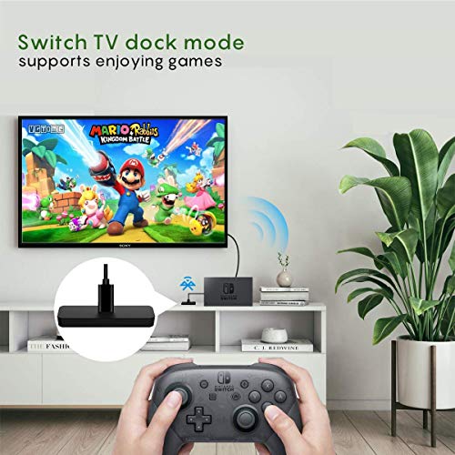 Ldex Nintendo Switch Bluetooth Adapter Audio Transmitter, Ultra thin Mini Size, USB Type C Connector with aptX Low Latency Technology, Supports Dual Paring, Compatible with Switch, PS4, PC and TV