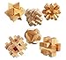 KAILIMENG 3D Wooden Cube Brain Teaser Puzzle, Set of 6