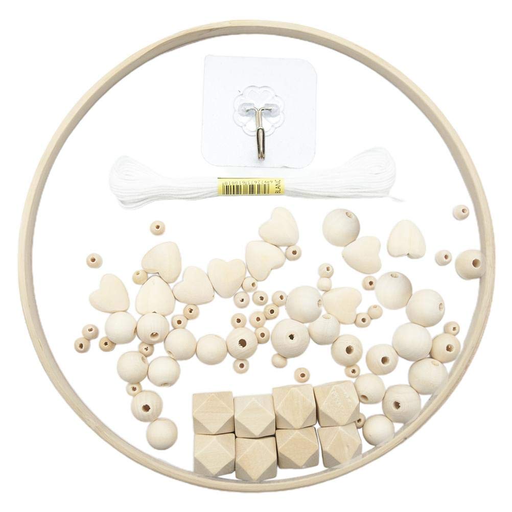 Tianbi DIY Wooden Mobile Frame for Crafts,DIY Wooden Wind Chime Bed Bell Kit, Handmade Baby Mobile Wood Kit Gift for Baby Wind Chimes Crib Mobile