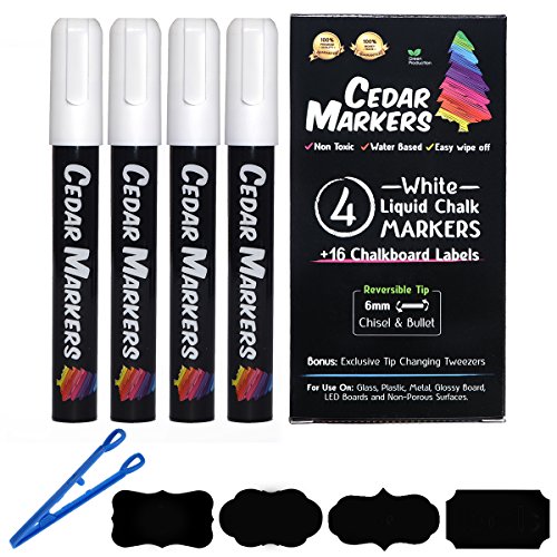 Cedar Markers Liquid Chalk Markers 18 Pack Chalkboard Markers for
