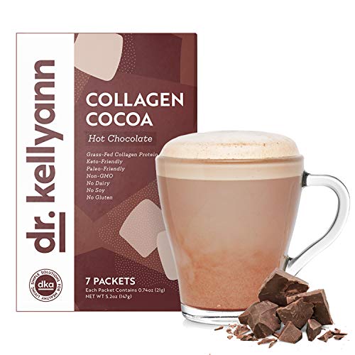 Keto Cocoa Hot Chocolate Packets to Go by Bone Broth Expert Dr. Kellyann - 100% Grass-Fed Collagen, Coconut Milk & Cocoa Powder - Perfect for Keto, Paleo & Weight Loss Diets - 0g Sugar (7 Servings)