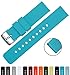 BARTON WATCH BANDS 22mm Aqua Blue Soft Silicone Quick Release Straps