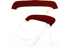 MIONOVITY 4Bow Bimini Top Storage Boot Cover with Light Hole Bimini Cover Boot Waterproof 900D Marine Grade Pontoon Bimini Top Replacement Boot,8'L 91"-96" W Burgundy