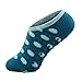 Skidders Womens Soft Touch Grip Socks - One Size Fits All, 2-Pack - Blue with White Polka Dots / White
