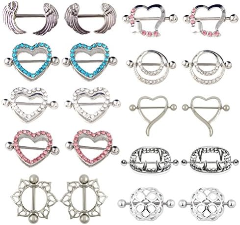 1 or 3 or 4 or 5 or 10 Pair Nipple Rings Different Shape Nickel Free Body Piercing Jewelry Surgical Steel