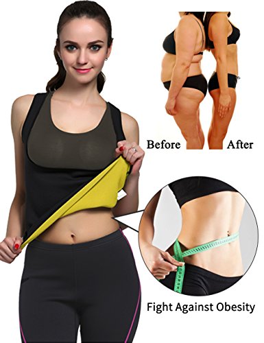 Glamours Womens Body Shaper Vest for Weight Loss Slimming Sweat Fat Burner Tank Top (Medium) - Thumbnail 3