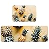 Livencher Kitchen Rug Sets 2 Piece Rugs Runner Non-Slip Washable Home Carpet Tropical Pineapple Summer Fruits Farmhouse… 516E5jOpsoL