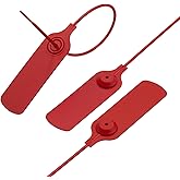 Plastic Tamper Seals, Zip Ties for Fire Extinguishers Pull Tite Security Tags Numbered Trailer Seal Disposable Self-Locking Tie 300mm Length （Red） (200pcs)