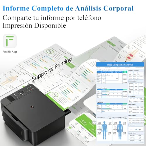 Muja Báscula Digital Corporal de 8 Electrodos, 50 Mediciones Corporales - BMI, Grasa Corporal, Masa Muscular y Más, Bascula Corporal on Una Gran Pantalla LED de 5.4 Pulgadas, 180kg/400lb