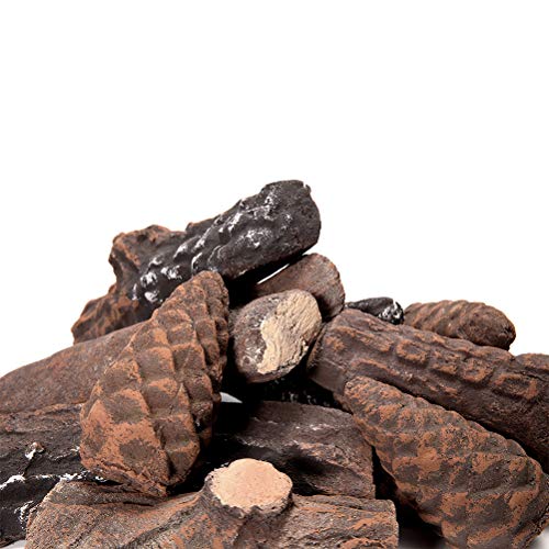 Petite Gas Fireplace Logs 10 Piece Set Of Ceramic Wood Logs For