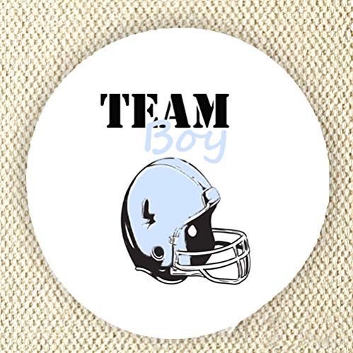 2.5" Set of 40 Football Helmet Team Boy & Team Girl Gender Reveal Party Stickers Labels - Pink & Blue - Thumbnail 2