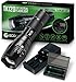 EcoGear FX Complete LED Tactical Flashlight Kit TK120 Flashlight with Rechargeable Battery: High Lumens with 5 Light Modes, Water Resistant, Adjustable Focus Zoom