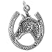 Raposa Elegance Sterling Silver Horse in Horseshoe Charm (22 x 18 mm)