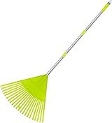 Colwelt Plastic Leaf Rake 22 Tines 56-72 in Adjustable Handle Garden Rake view 1