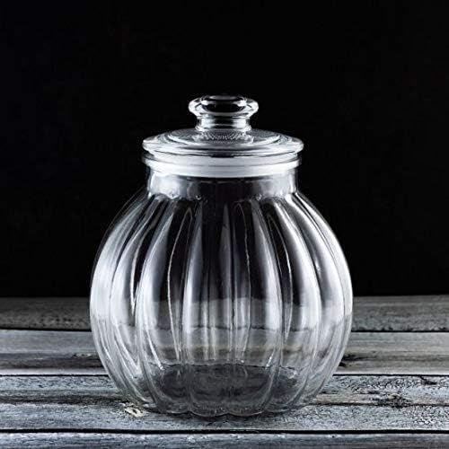 Buy SALES POINT Transparent Glass Pumpkin Jar with Lid for Cereals