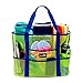 Dejaroo Mesh Beach Bag - Lightweight Tote Bag For Toys & Vacation Essentials (Green/Blue Handles)