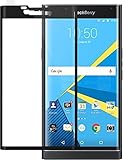 BlackBerry PRIV Screen Protector, BONGEEK Edge-to-Edge Full Coverage Tempered Glass Screen Protector [9H Hardness Featuring Anti-Scratch] [Ultra High Definition Invisible] - Black