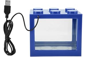 ZERODIS Small Fish, Acrylic Mini Fish Desktop Mini Aquarium Bowl for Goldfish Aquarium Starter Kits with USB LED Light Office Tea Table Decor