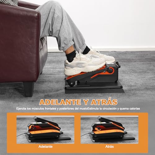 Rabbitstorm Maquina Eliptica Electrica, Maquina para Pedalear con Control Remoto, Almohadilla Antideslizante, Correas para Los Pies, 12 Velocidades, para del Escritorio en el Hogar y la Oficina