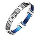 chaninely Blue Magnetic Therapy Bracelets for Men Arthritis Carpal Tunnel Pain Relief Titanium Stainless Steel Health Energy Bracelet Adjustable with Free Link Removal Tool